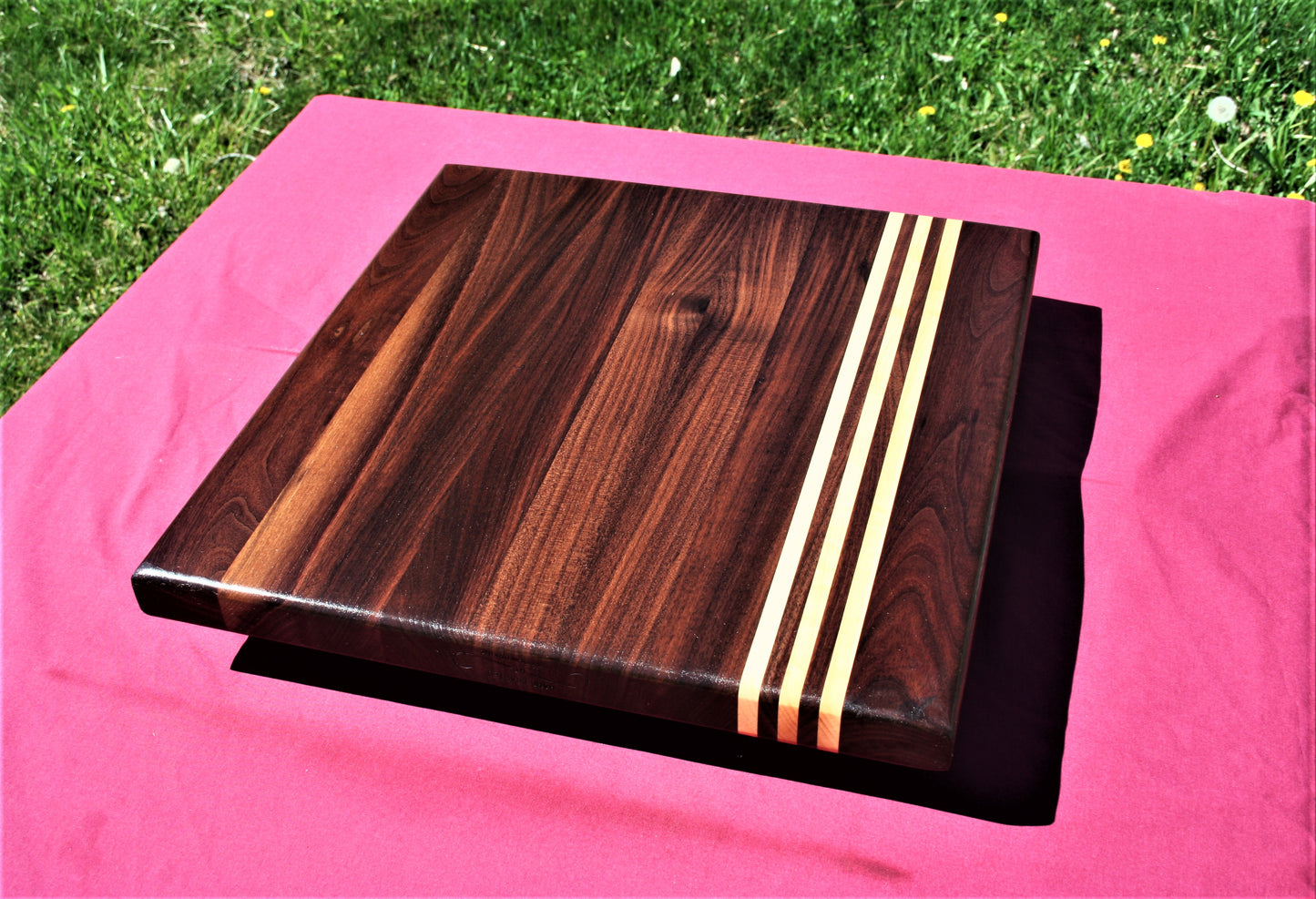 Executive Walnut and Maple Striped Edge Grain Cutting board