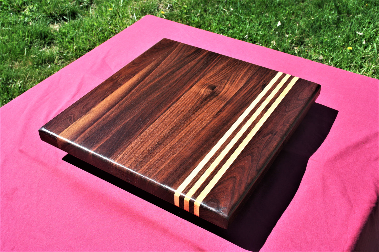 Executive Walnut and Maple Striped Edge Grain Cutting board