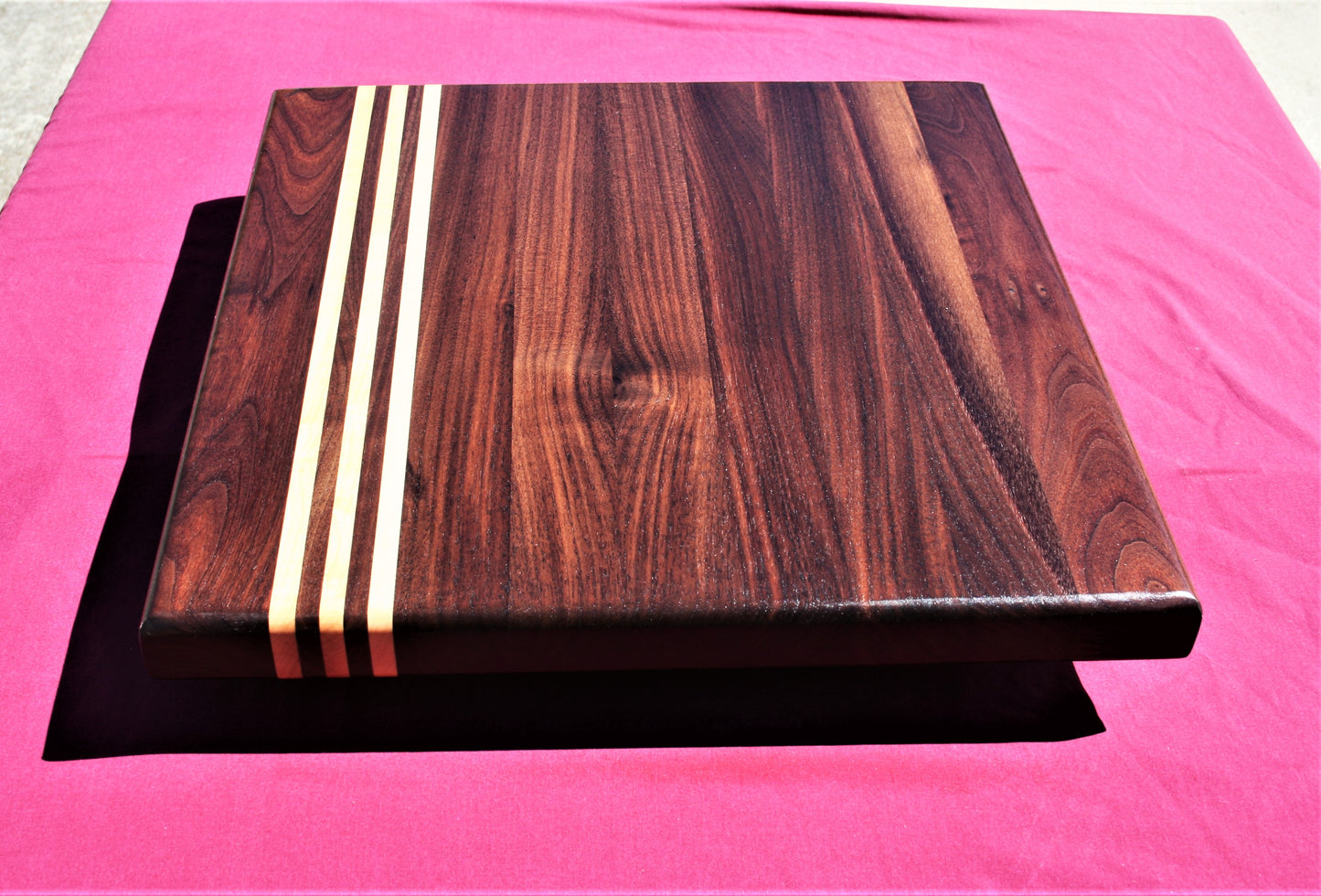 Executive Walnut and Maple Striped Edge Grain Cutting board