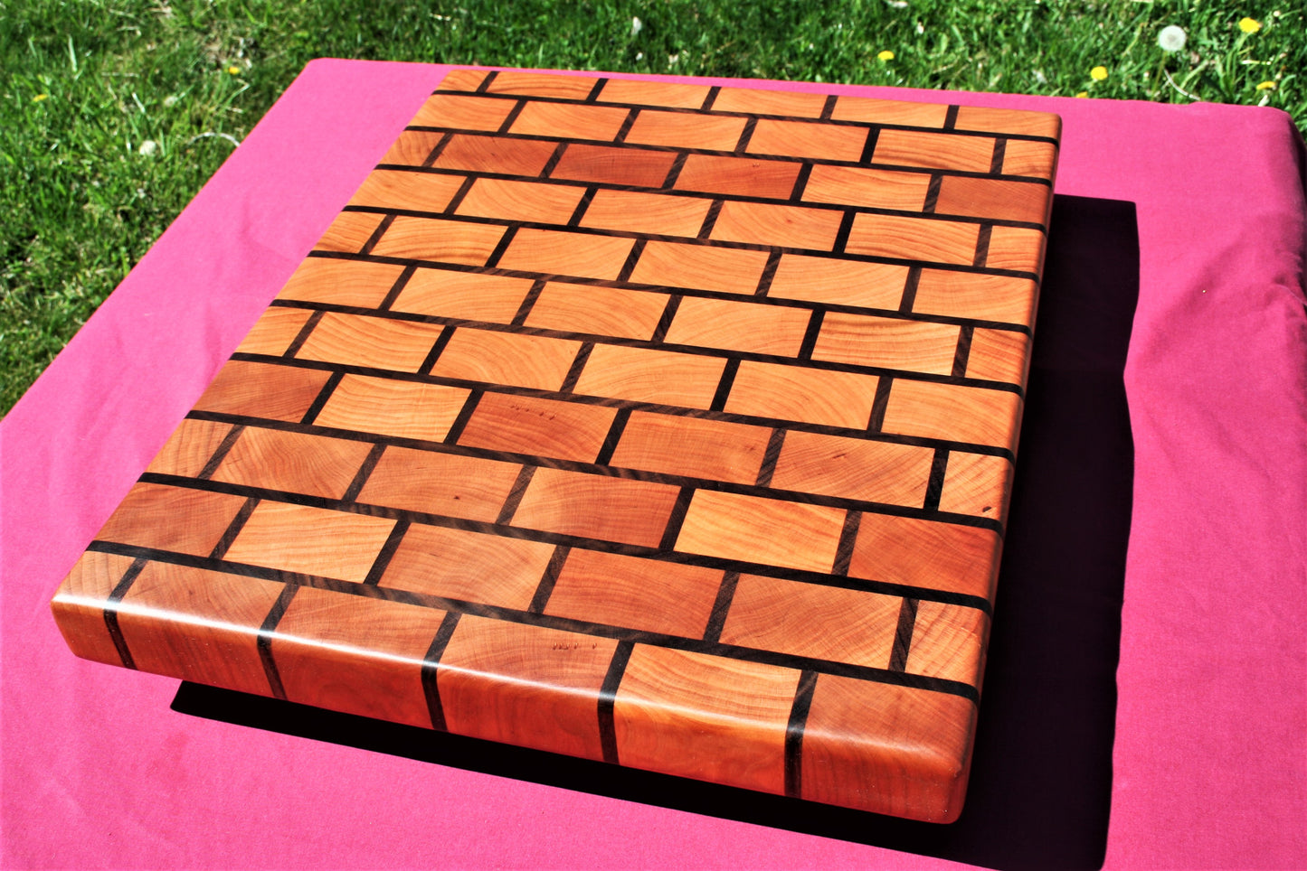 Cherry and Walnut Brick Endgrain Cutting board