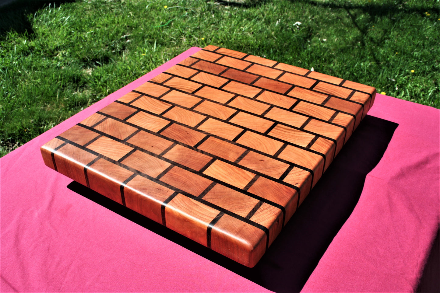 Cherry and Walnut Brick Endgrain Cutting board