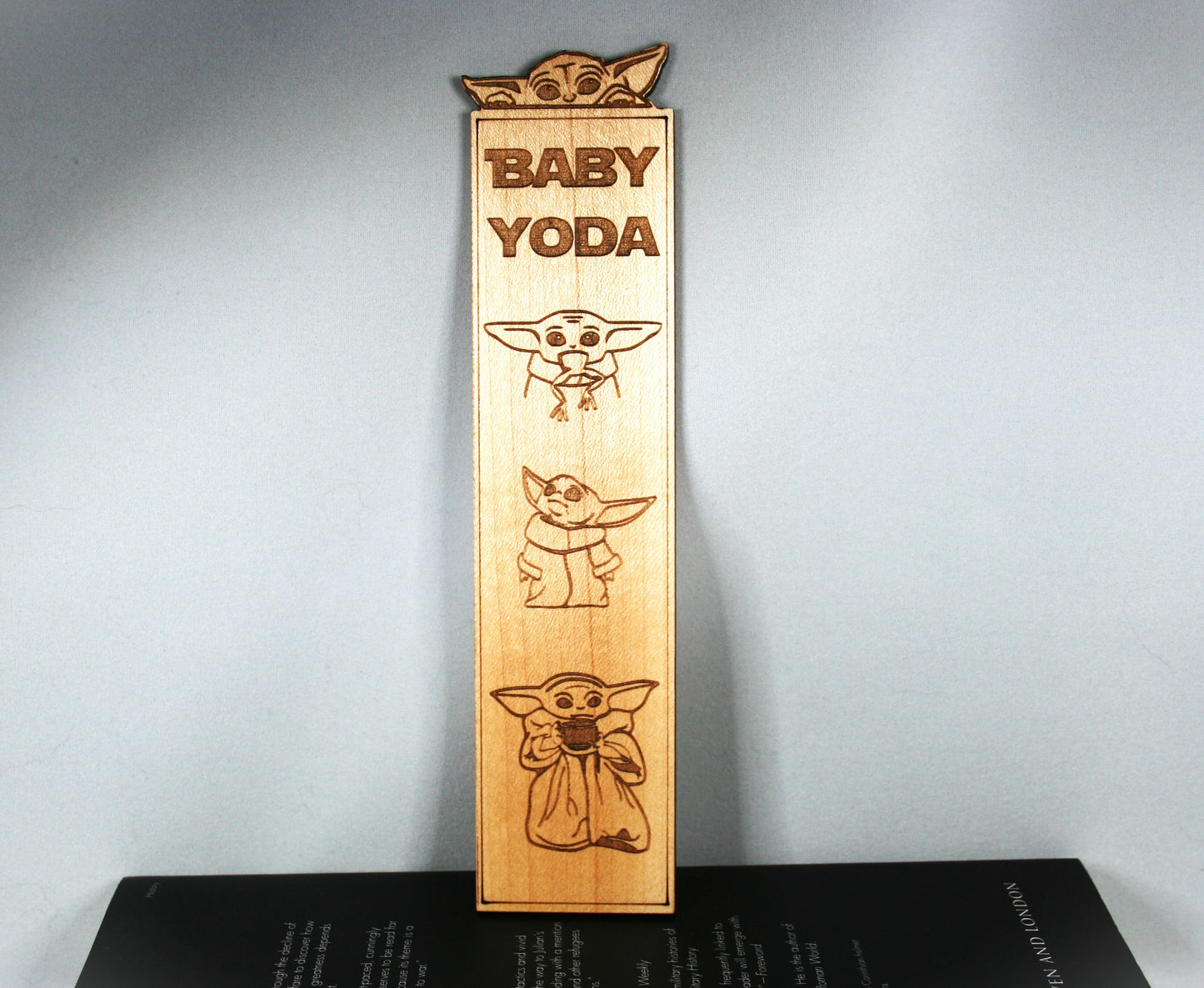 Baby Yoda Wooden Bookmark