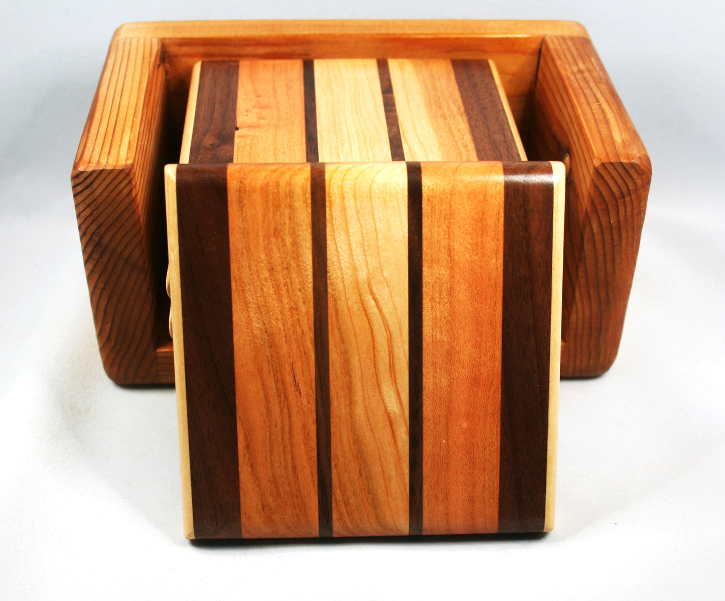 Set of 5 Multi Hardwood coasters