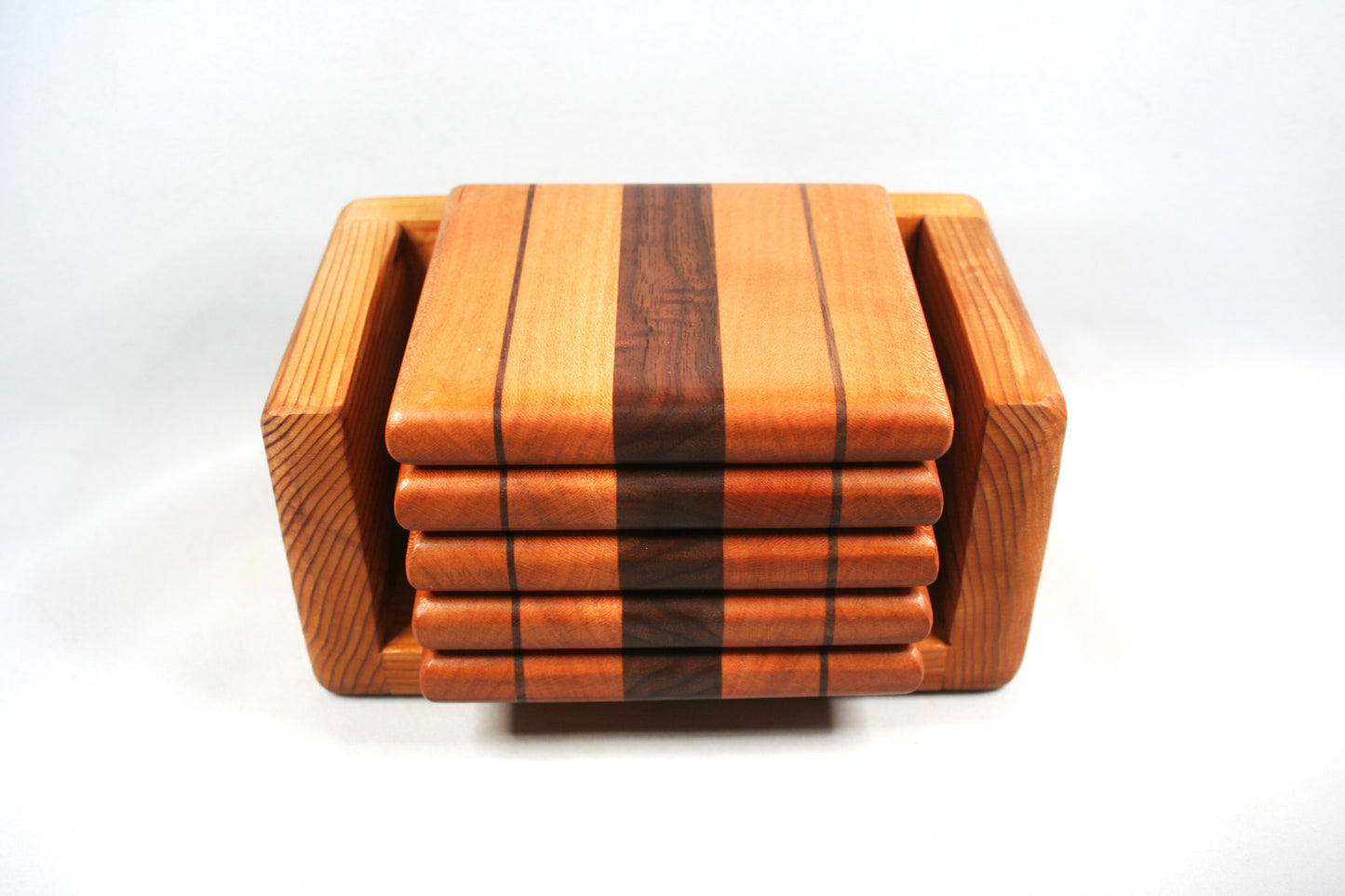 Cherry and Walnut Coasters Set of 5