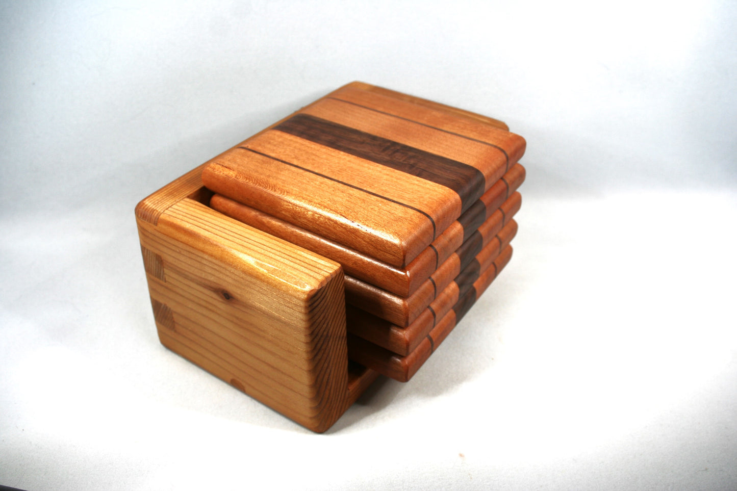 Cherry and Walnut Coasters Set of 5