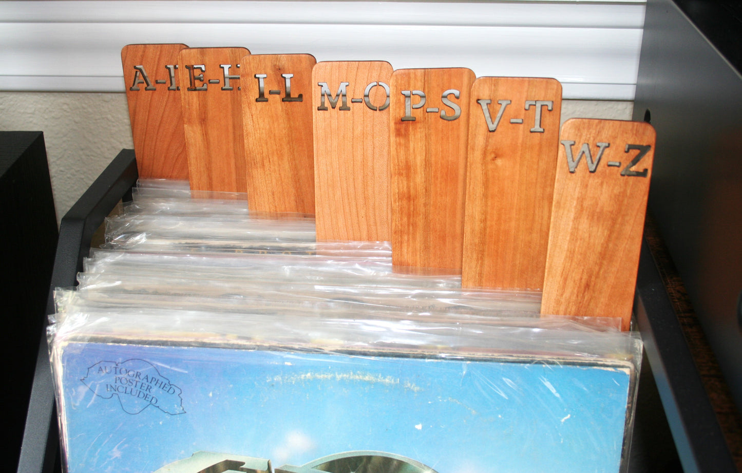 Customizable Hardwood Vinyl Album Organizers