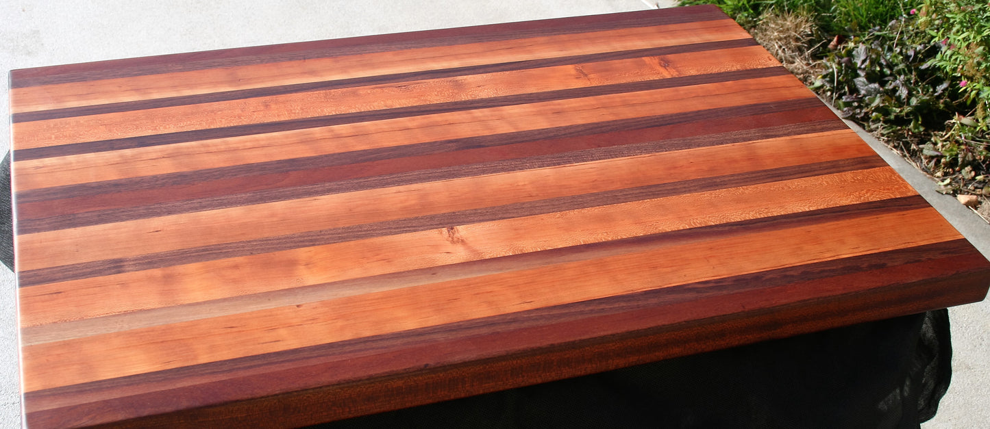 Large Cherry and Walnut Edge Grain Cutting Board