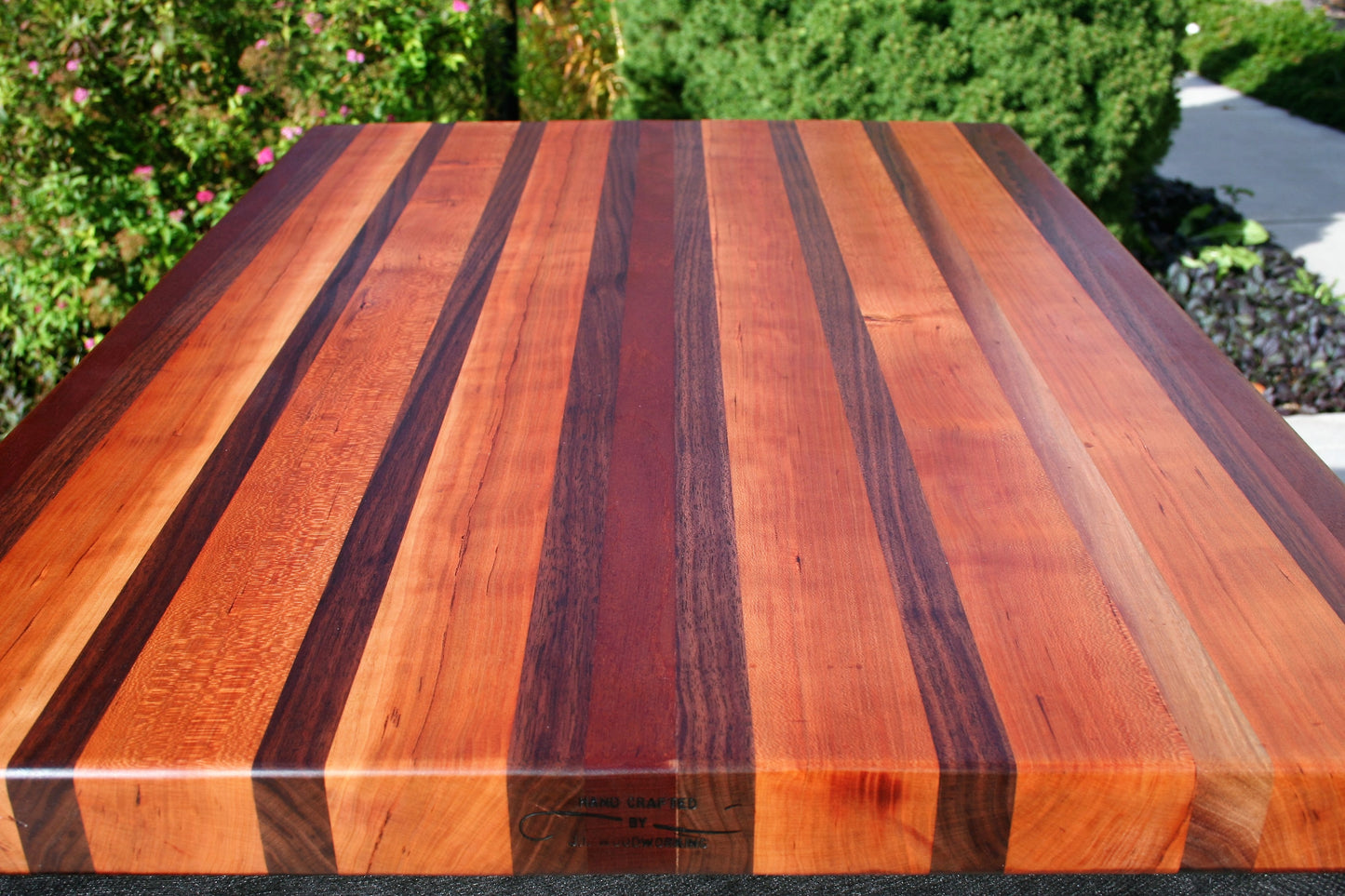 Large Cherry and Walnut Edge Grain Cutting Board
