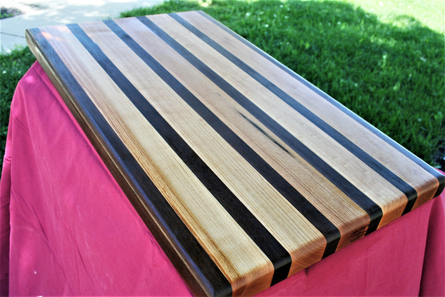 Striped Maple and Walnut Edge Grain Cutting board