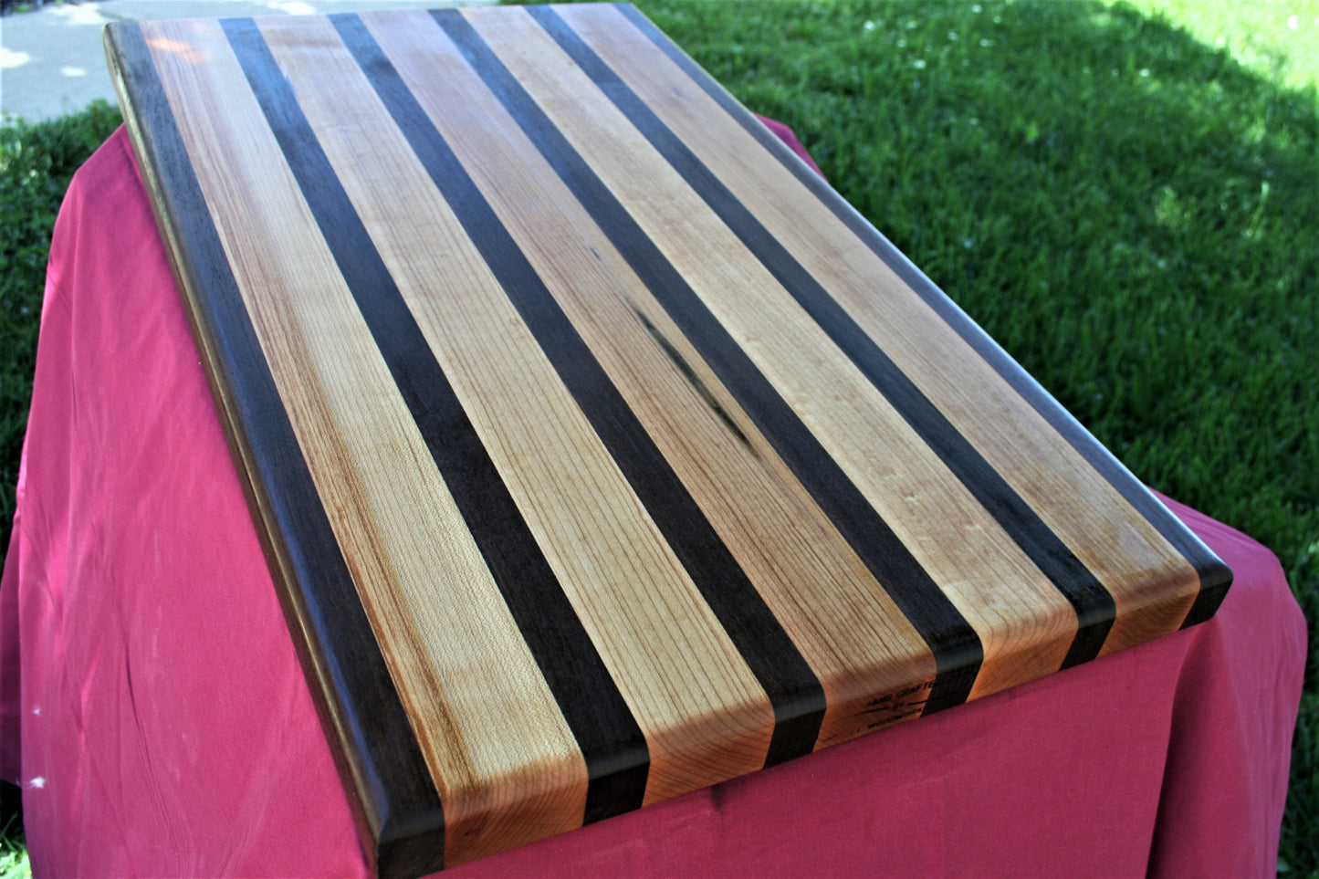 Striped Maple and Walnut Edge Grain Cutting board