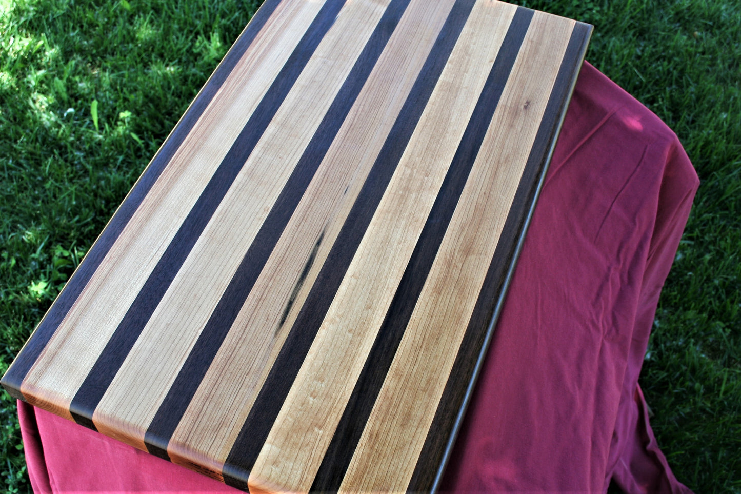 Striped Maple and Walnut Edge Grain Cutting board