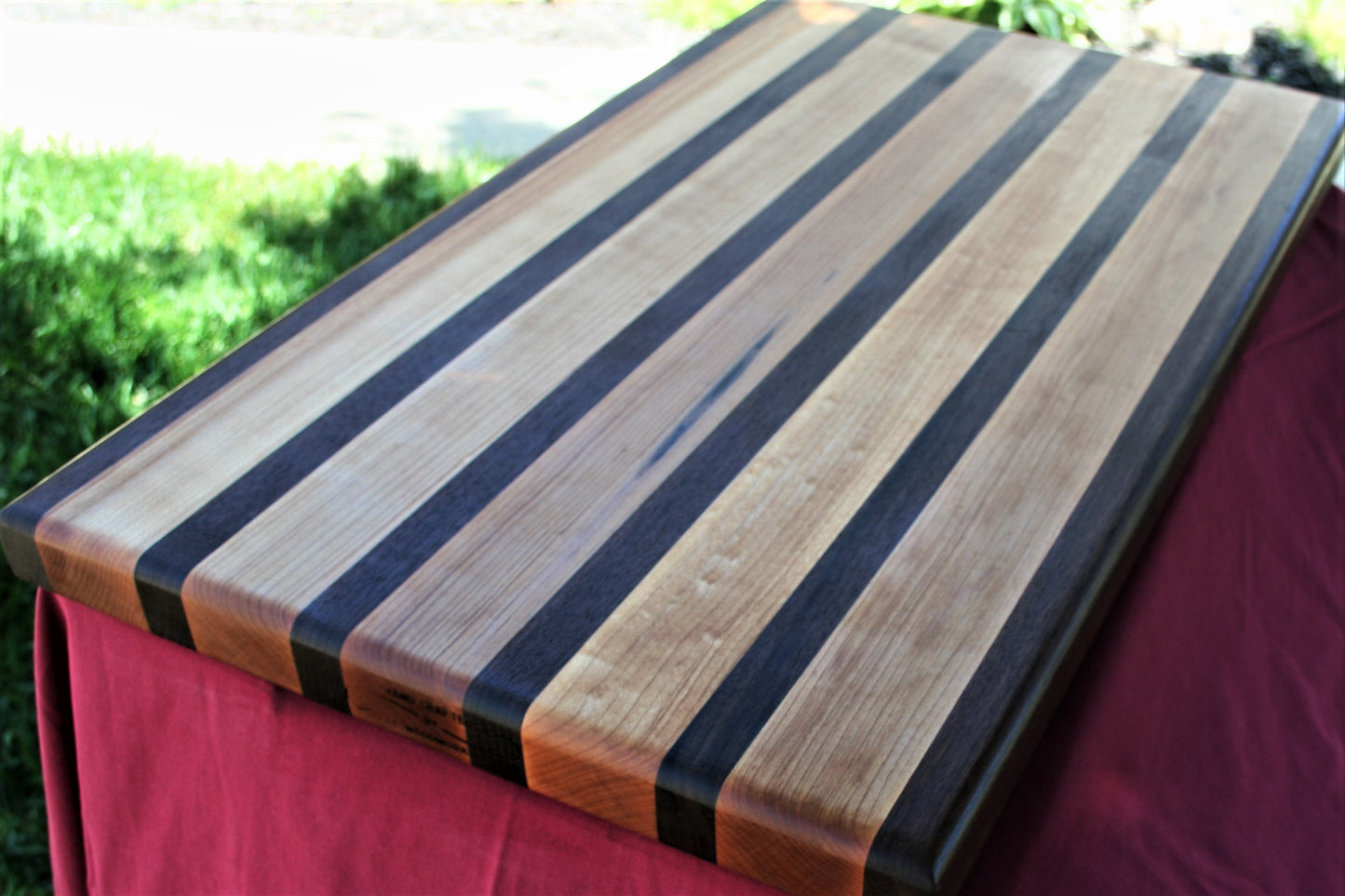 Striped Maple and Walnut Edge Grain Cutting board