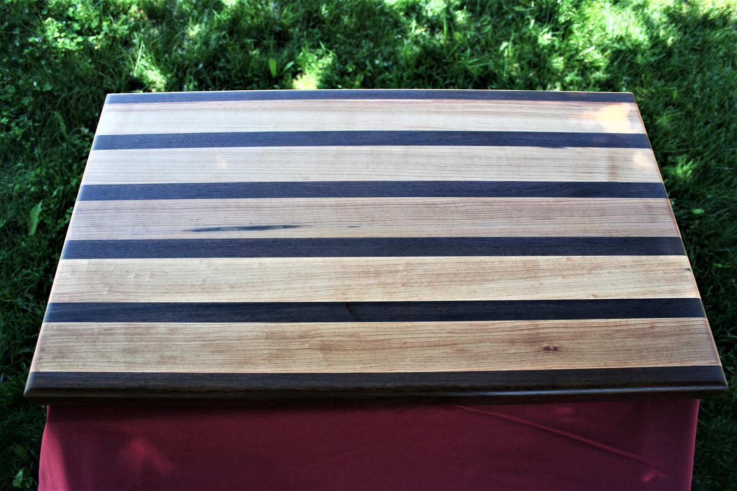 Striped Maple and Walnut Edge Grain Cutting board
