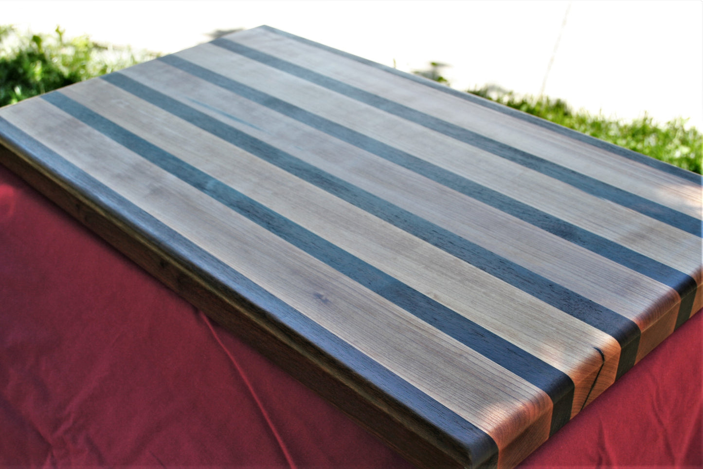 Striped Maple and Walnut Edge Grain Cutting board