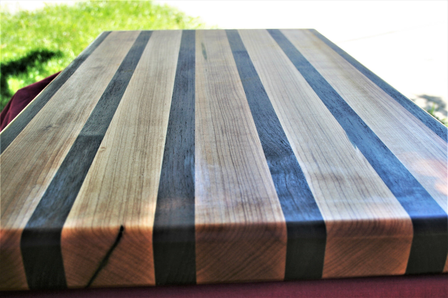Striped Maple and Walnut Edge Grain Cutting board
