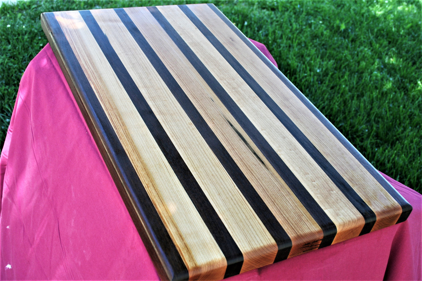Striped Maple and Walnut Edge Grain Cutting board