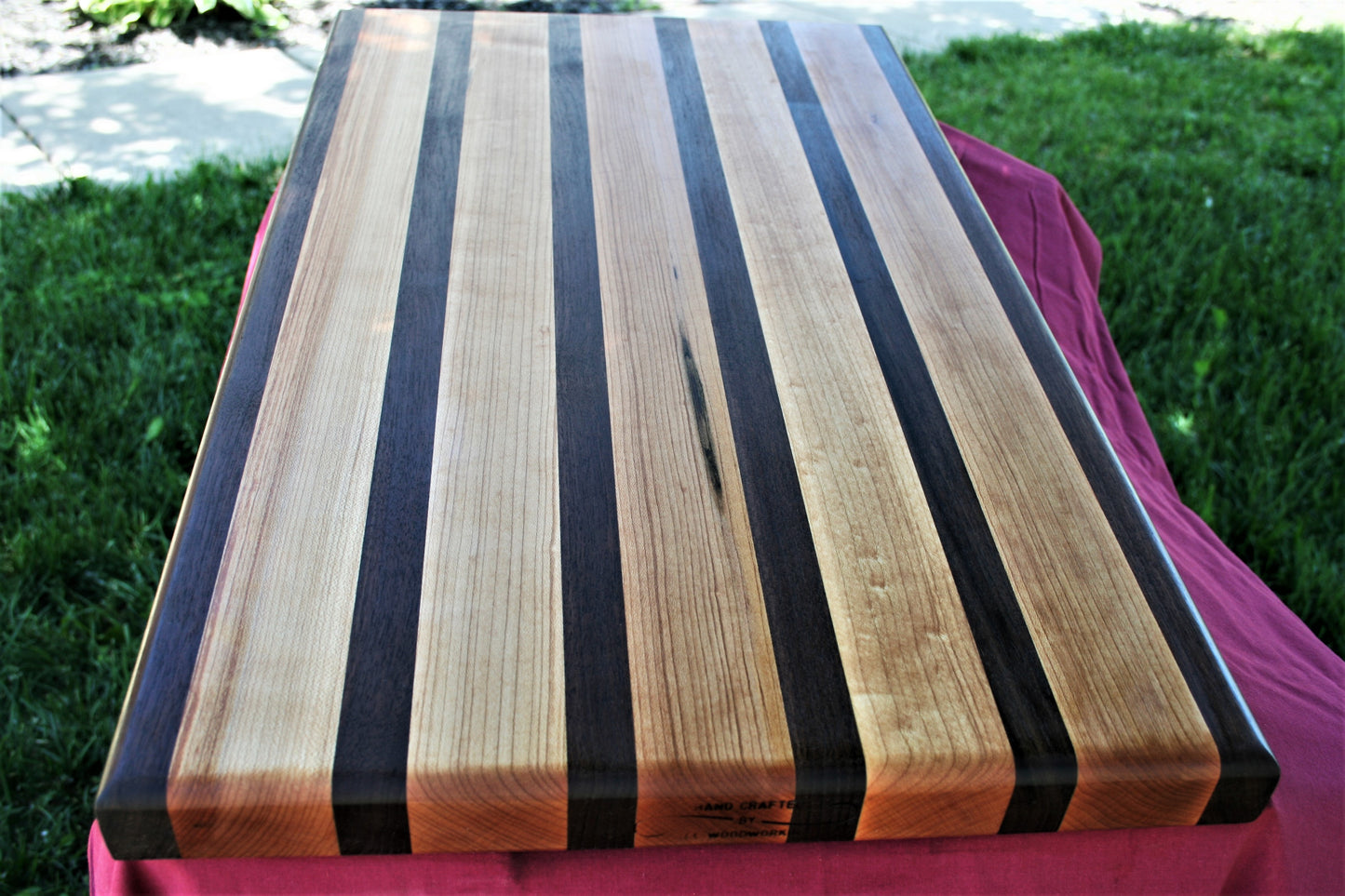 Striped Maple and Walnut Edge Grain Cutting board