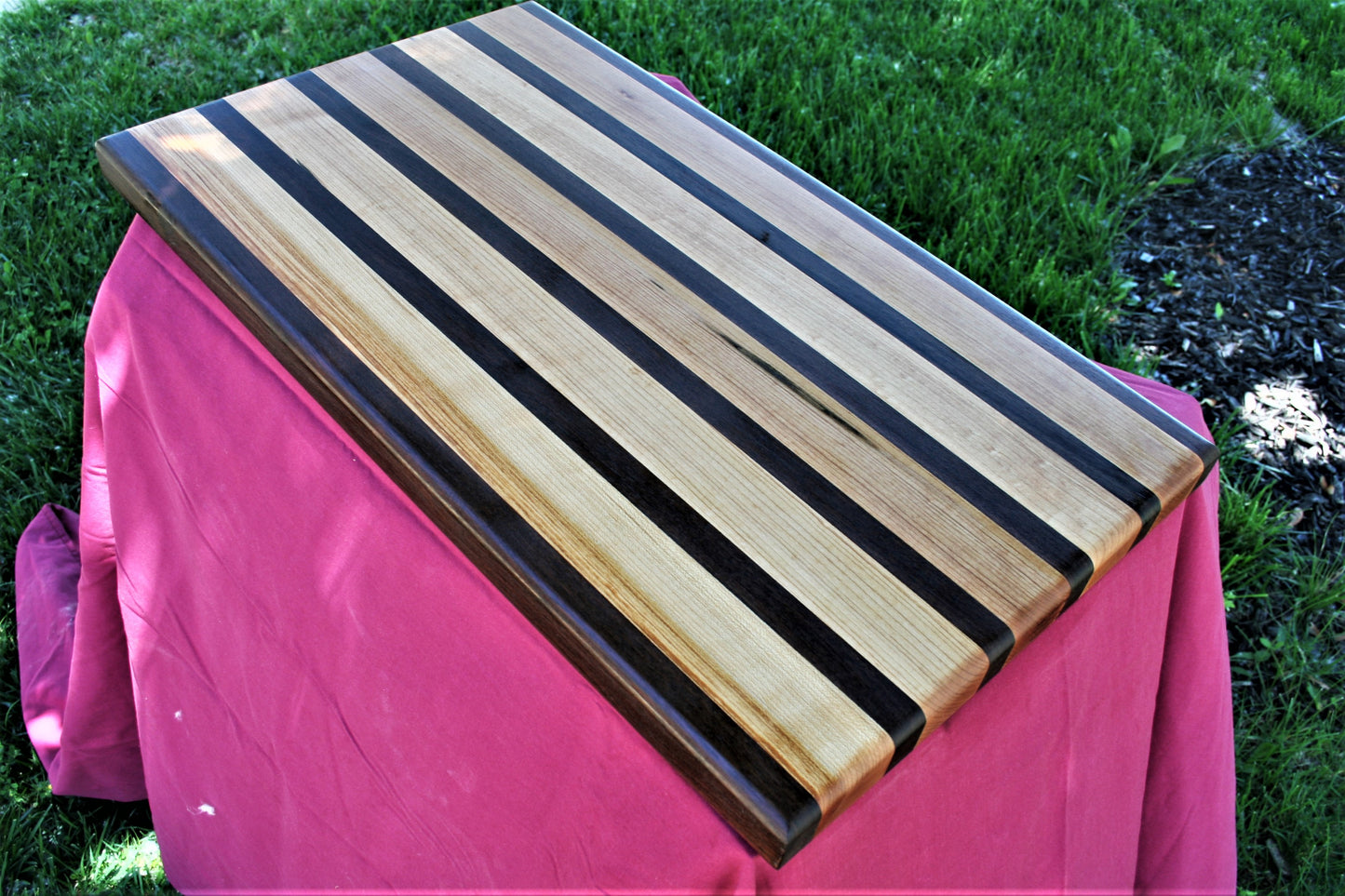Striped Maple and Walnut Edge Grain Cutting board