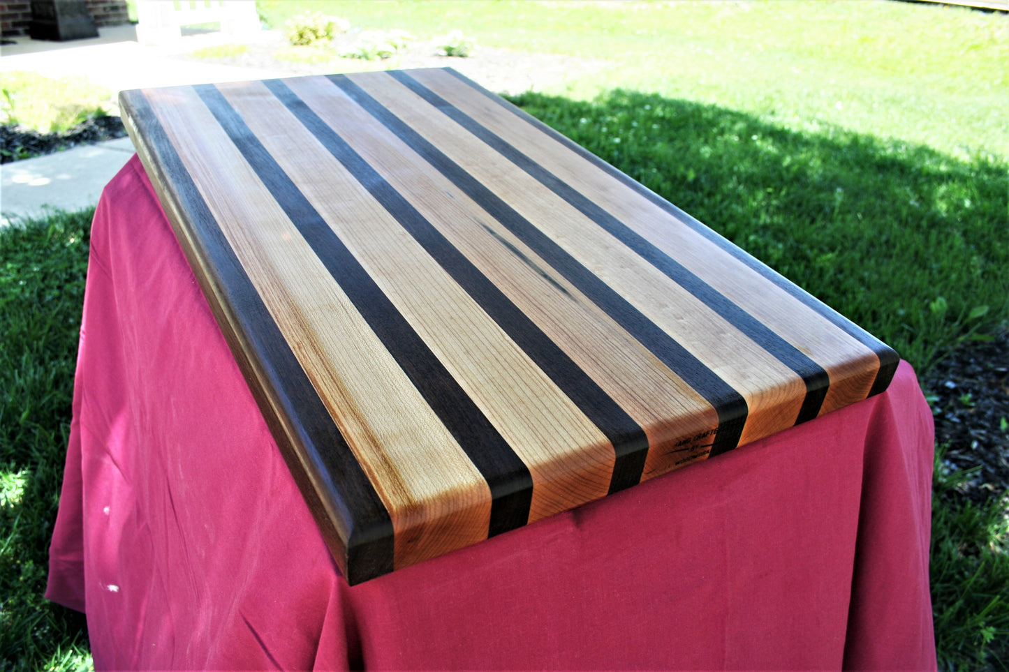 Striped Maple and Walnut Edge Grain Cutting board