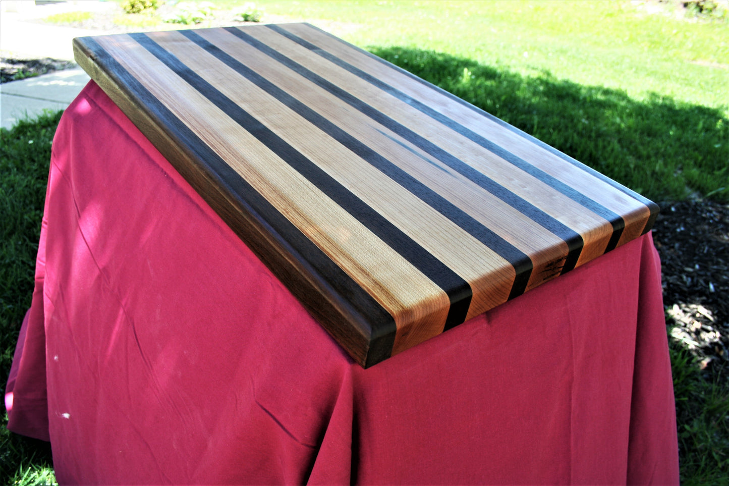 Striped Maple and Walnut Edge Grain Cutting board