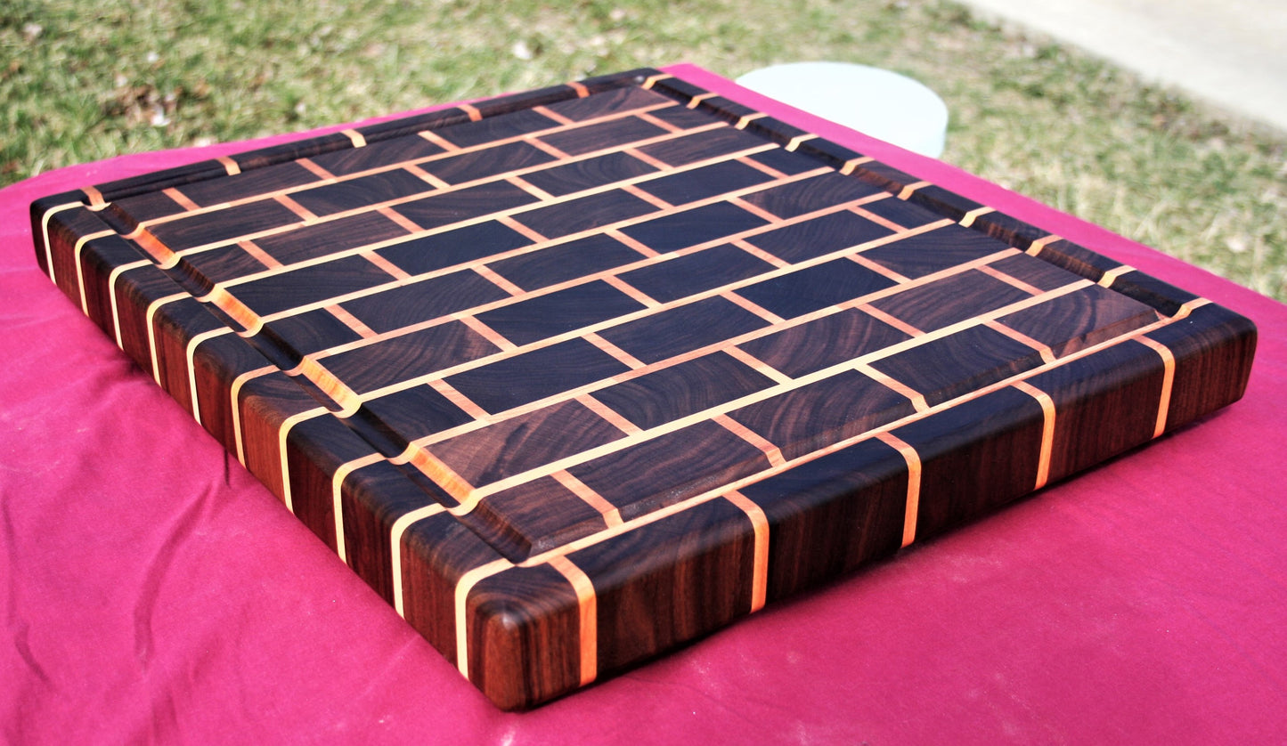 Walnut and Maple Brick Endgrain Cutting board