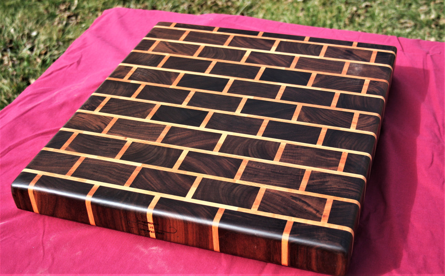 Walnut and Maple Brick Endgrain Cutting board