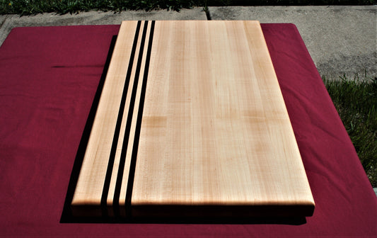 Executive Maple striped Walnut Edge Grain Cutting board - Ready to ship