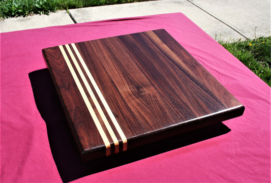 Executive Walnut and Maple Striped Edge Grain Cutting board