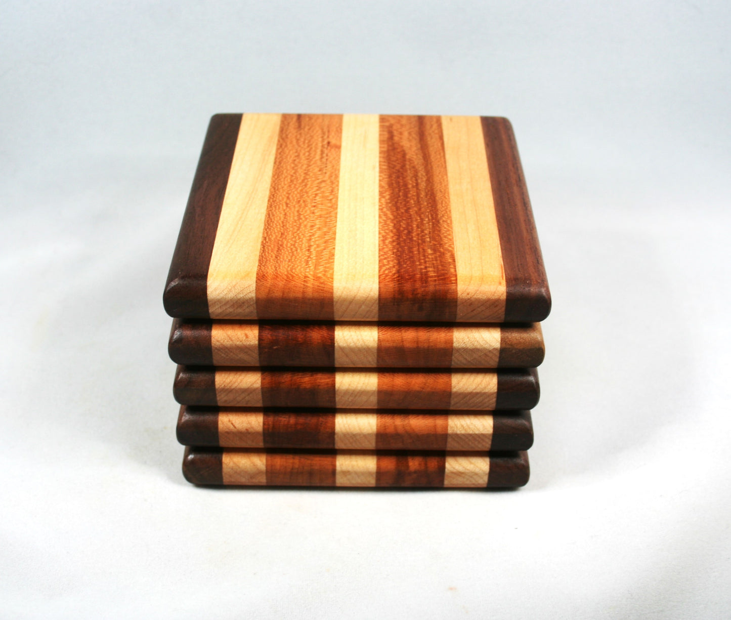 Multi Hardwood Coasters set of 5