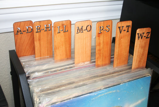 Customizable Hardwood Vinyl Album Organizers