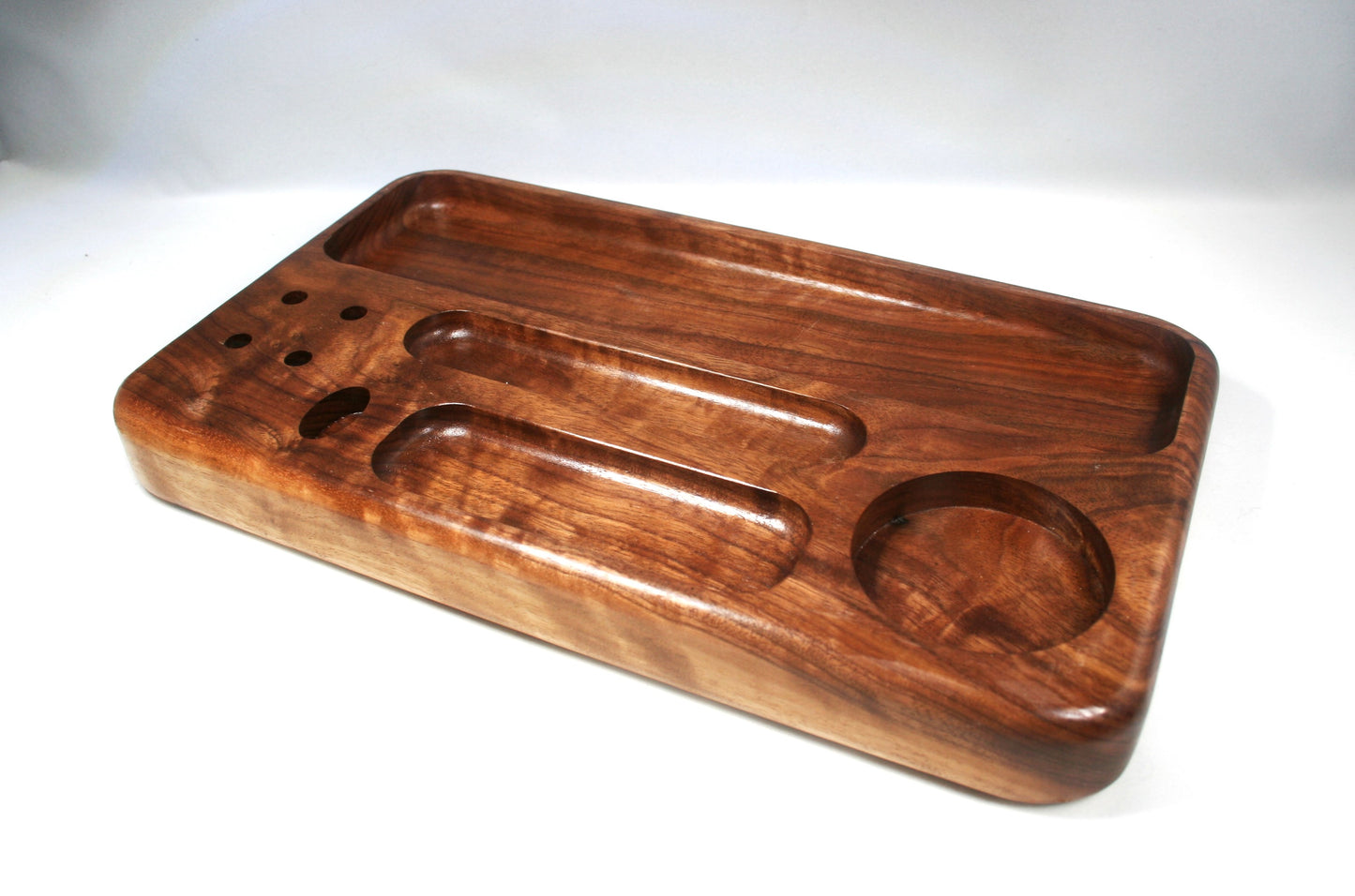 Beautiful Curly Walnut Rolling Tray