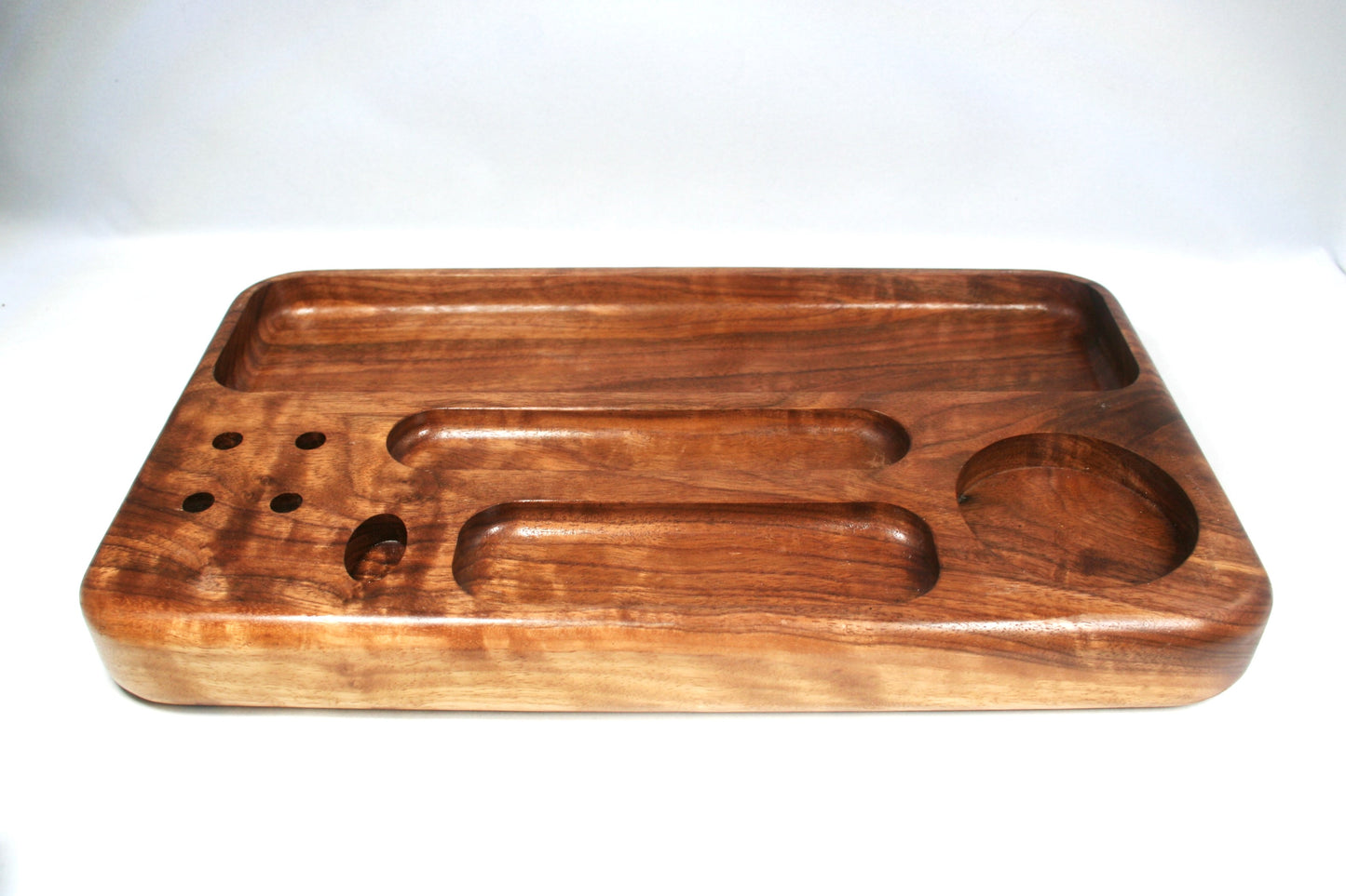 Beautiful Curly Walnut Rolling Tray