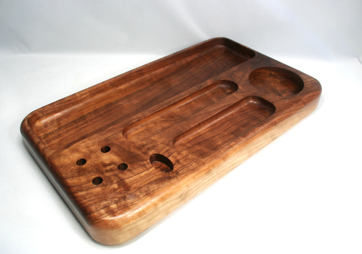 Beautiful Curly Walnut Rolling Tray