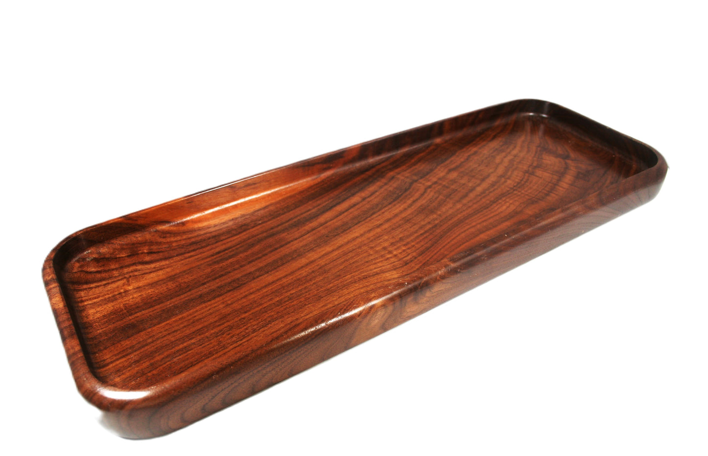 Single Piece Curly Walnut Rolling Tray