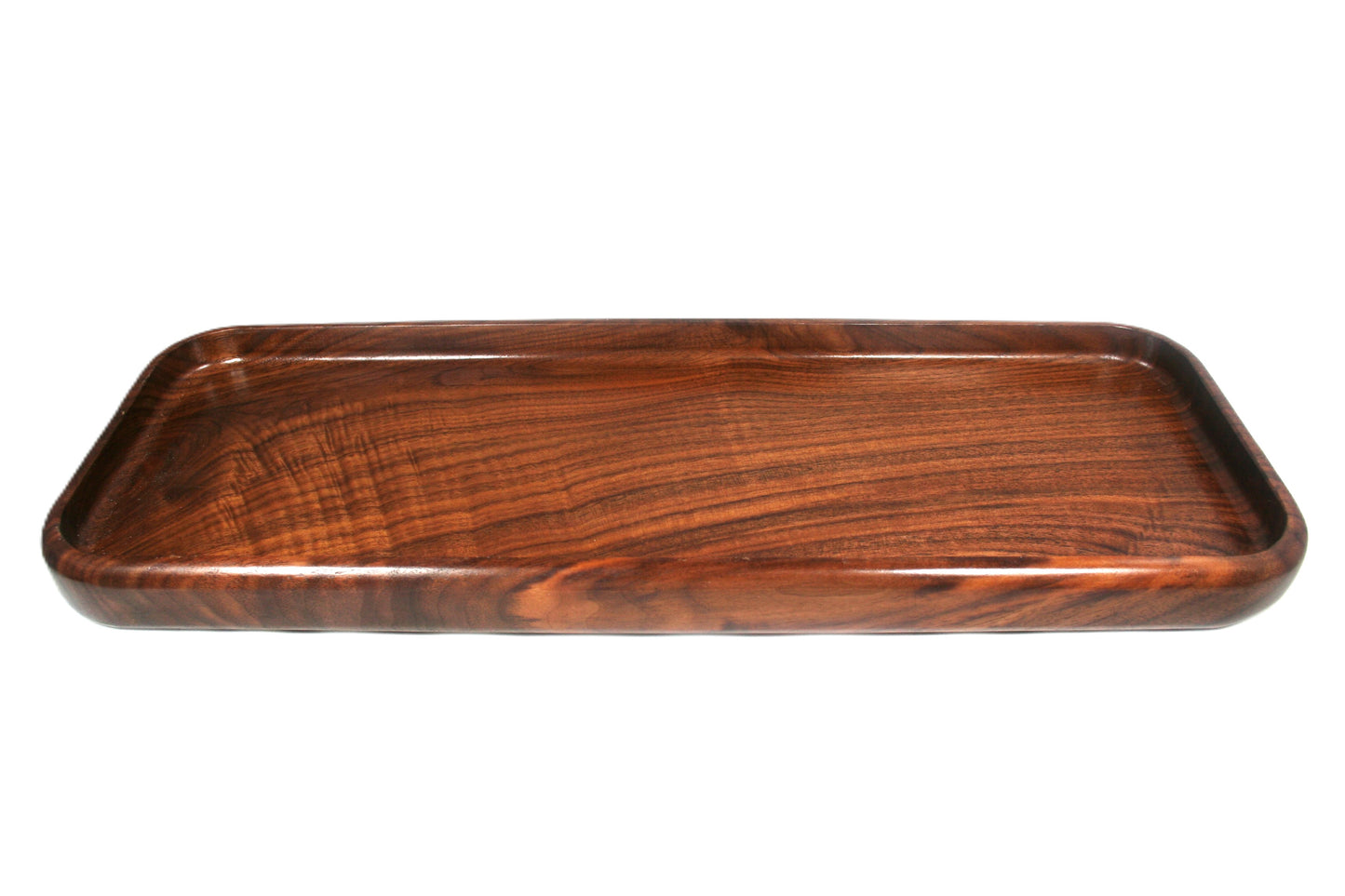 Single Piece Curly Walnut Rolling Tray