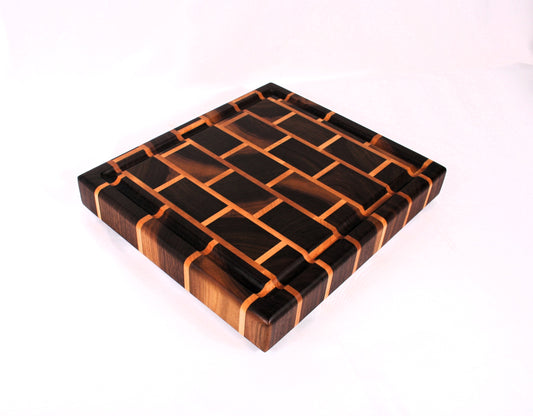 Walnut and Maple Endgrain Brick Brick Cuttinboard - Ready to ship