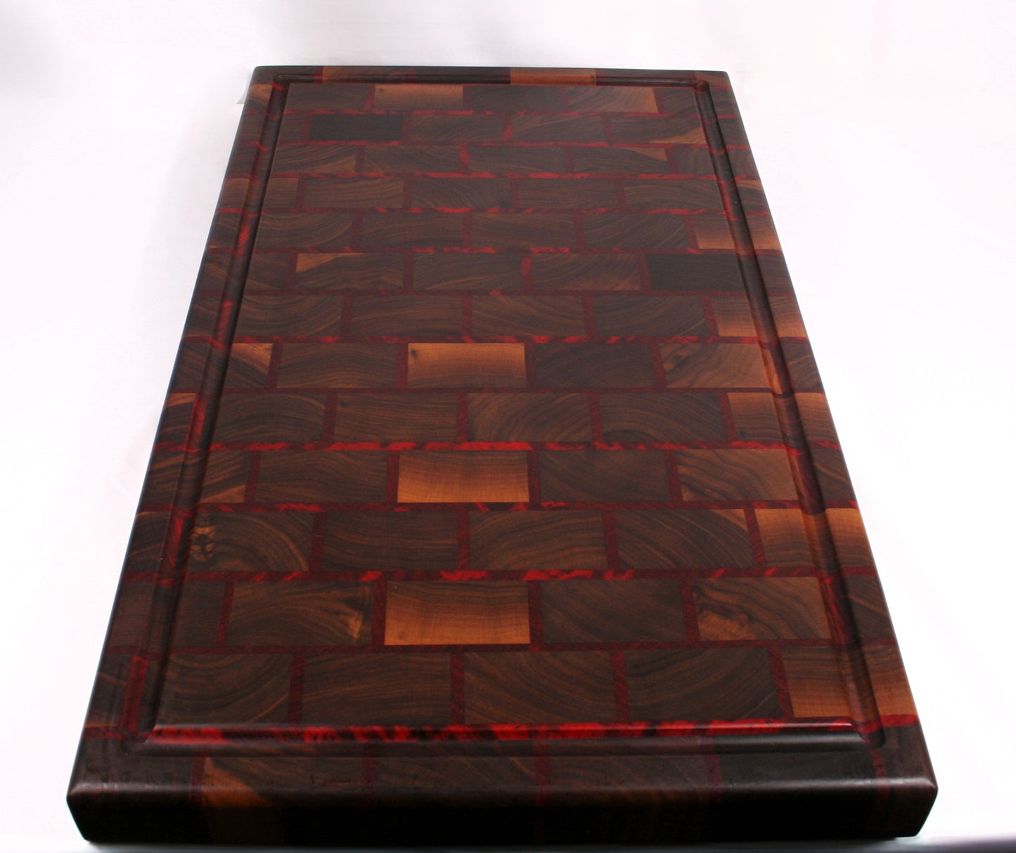 Walnut and Paduk Brick End Grain Cutting Board-Ready to ship
