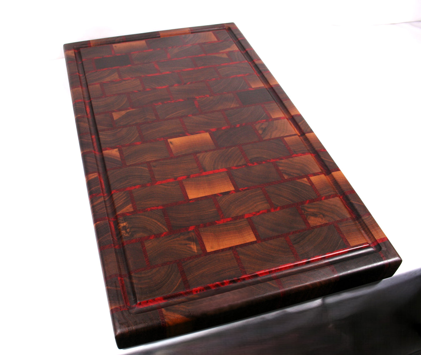 Walnut and Paduk Brick End Grain Cutting Board-Ready to ship