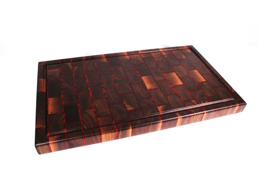 Walnut and Paduk Brick End Grain Cutting Board-Ready to ship