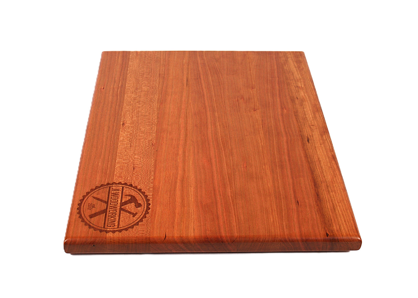 Thin Personalized Logo Cherry Edge Grain Cutting Board