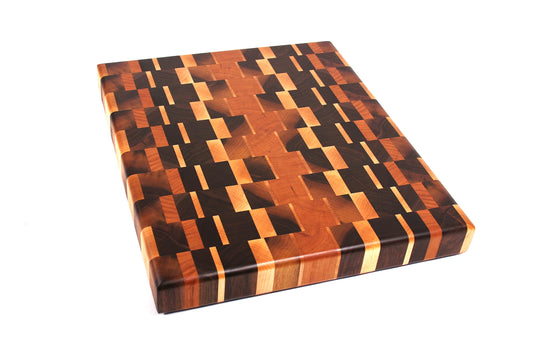 Ready to Ship Multi Wood End Grain Cutting Board