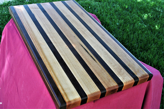 Striped Maple and Walnut Edge Grain Cutting board